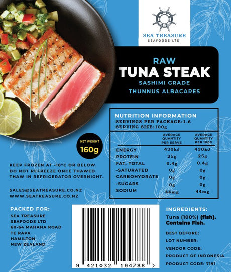Frozen Raw Tuna Steak 160gm