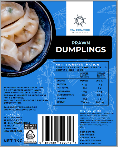 Frozen Prawn Dumplings 1 Kg