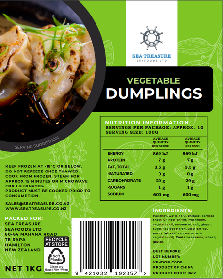 Frozen Vegetable Dumplings 1 Kg