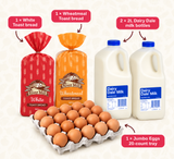 Breakfast Essentials Combo – Bread, Eggs & Milk - Dairy & Eggs -    Farmers Box.