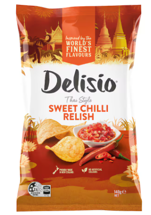 DELISIO CHIPS SWEET CHILLI RELISH 140G
