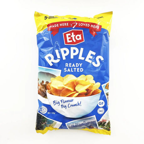 ETA RIPPLE CHIPS READY SALTED 150 GM - Snacks -    Farmers Box.