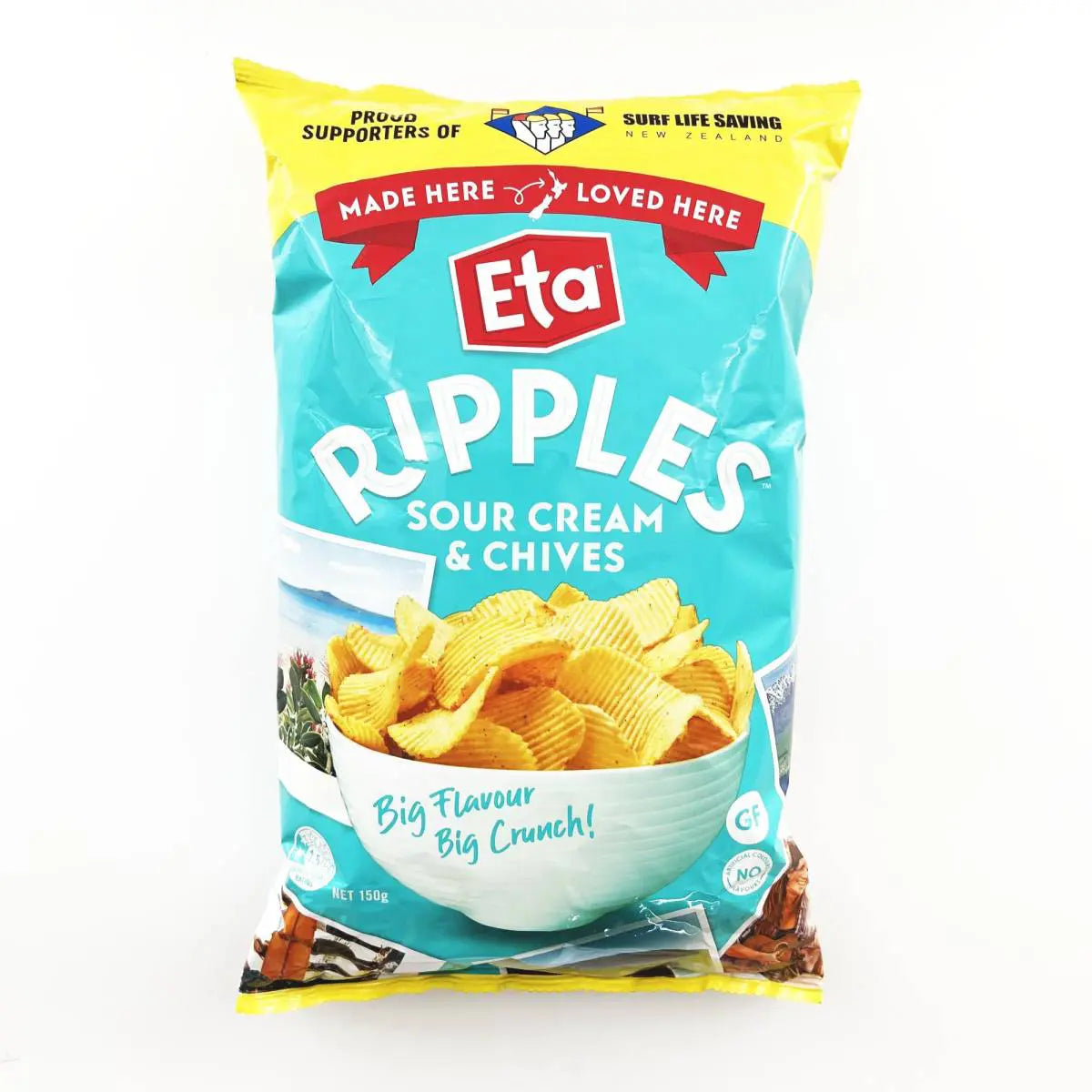 ETA RIPPLES CHIPS SOUR CREAM & CHIVES 150GM - Snacks -    Farmers Box.