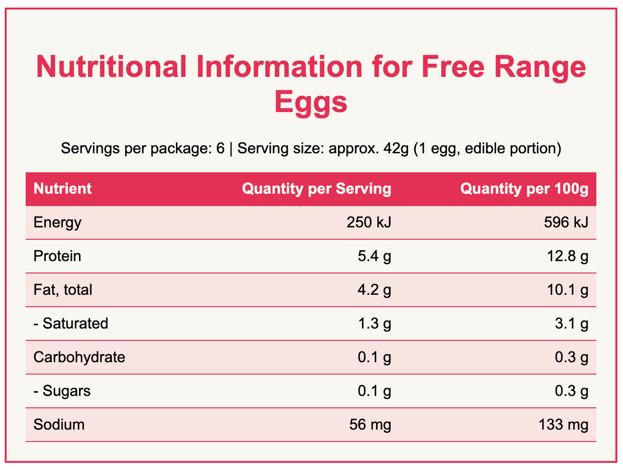 EGGS FREE RANGE PACK OF 6 MIXED GRADE