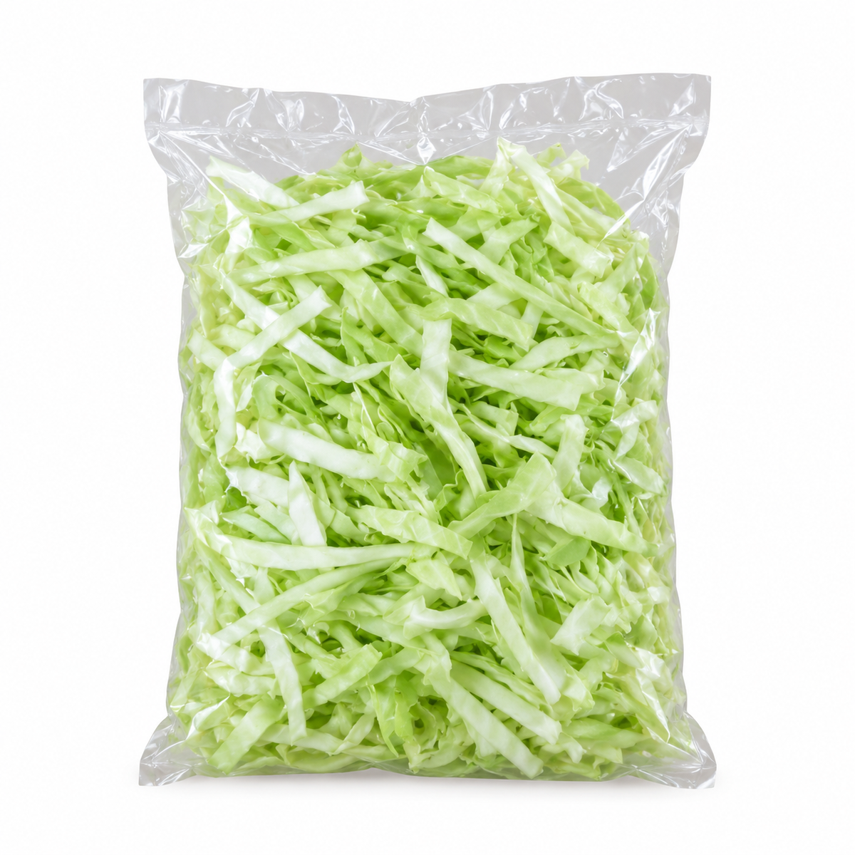 Cabbage green washed & shredded 1kg
