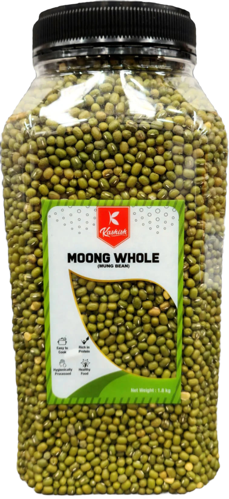 Mung Bean 1.8kg Jar (Green Moong Whole) (Kashish)