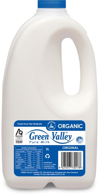 Green Valley Organic Dark Blue 3.3% Fat Milk 2L