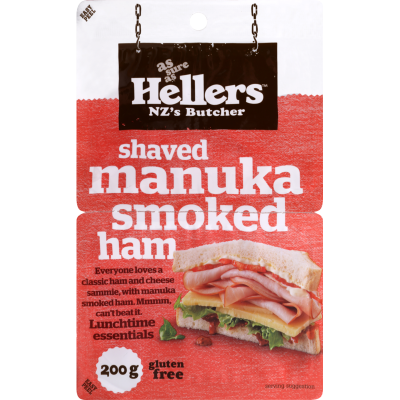 HELLERS MANUKA SMOKED SHVED HAM 200G - Meat & Poultry -    Farmers Box.