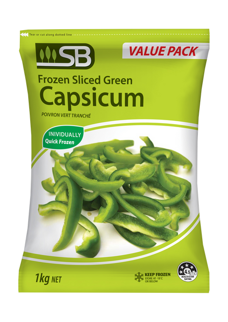 Frozen Sliced Green Capsicum 1KG (Copy) - Frozen Veggies -    Farmers Box.