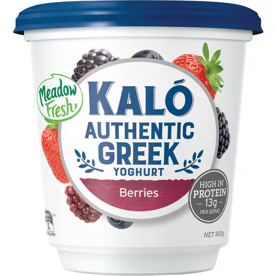 Meadow Fresh Kalo Berries Authentic Greek Yoghurt 800g - Dairy & Eggs -    Farmers Box.