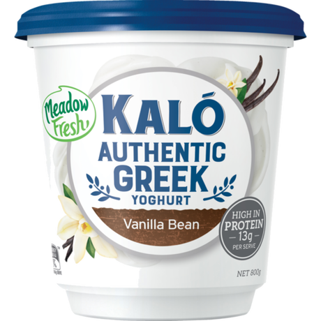 Meadow Fresh Kalo Vanilla Bean Authentic Greek Yoghurt 800g - Beverages & Juices -    Farmers Box.