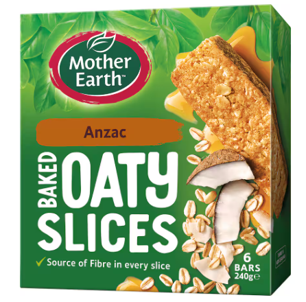 Mother Earth Anzac Baked Oaty Slices 240g
