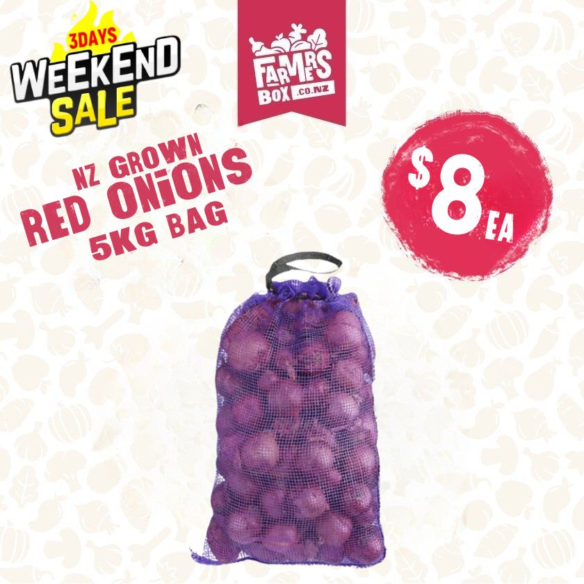 ONIONS RED 5KG BAG (Aniana Whero)