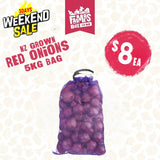 ONIONS RED 5KG BAG (Aniana Whero)