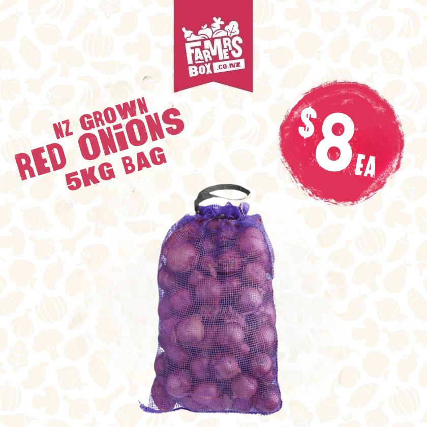 ONIONS RED 5KG BAG (Aniana Whero)