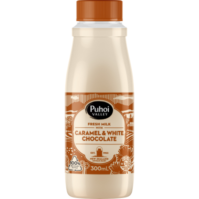 Puhoi Valley Caramel and white Chocolate Milk 300ML - Dairy & Eggs -    Farmers Box.