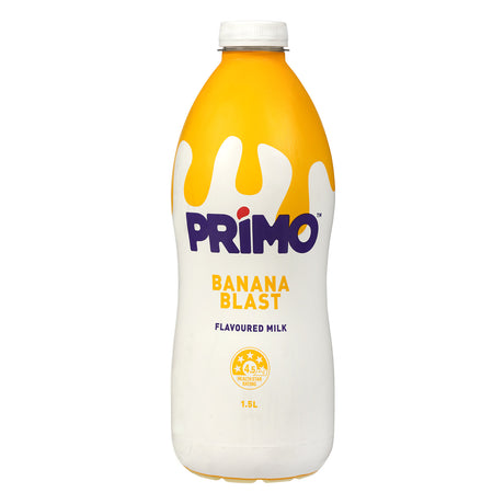 Primo Flavoured Milk Banana Bottle 1.5L - Dairy & Eggs -    Farmers Box.