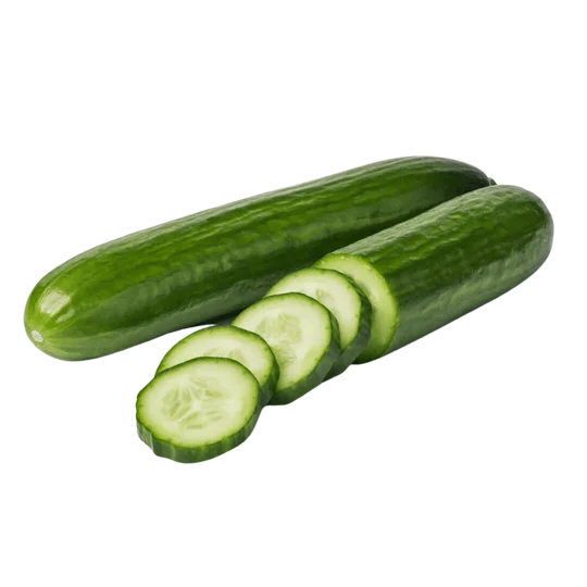 Twenty fresh, green cucumbers neatly arranged in an open cardboard box, showcasing farm-fresh quality and abundance