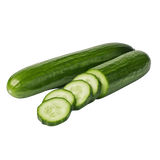 Twenty fresh, green cucumbers neatly arranged in an open cardboard box, showcasing farm-fresh quality and abundance