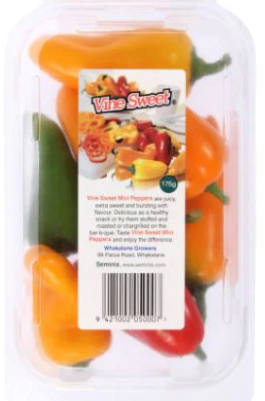 CAPSICUM VINE SWEET PEPPERS 175G