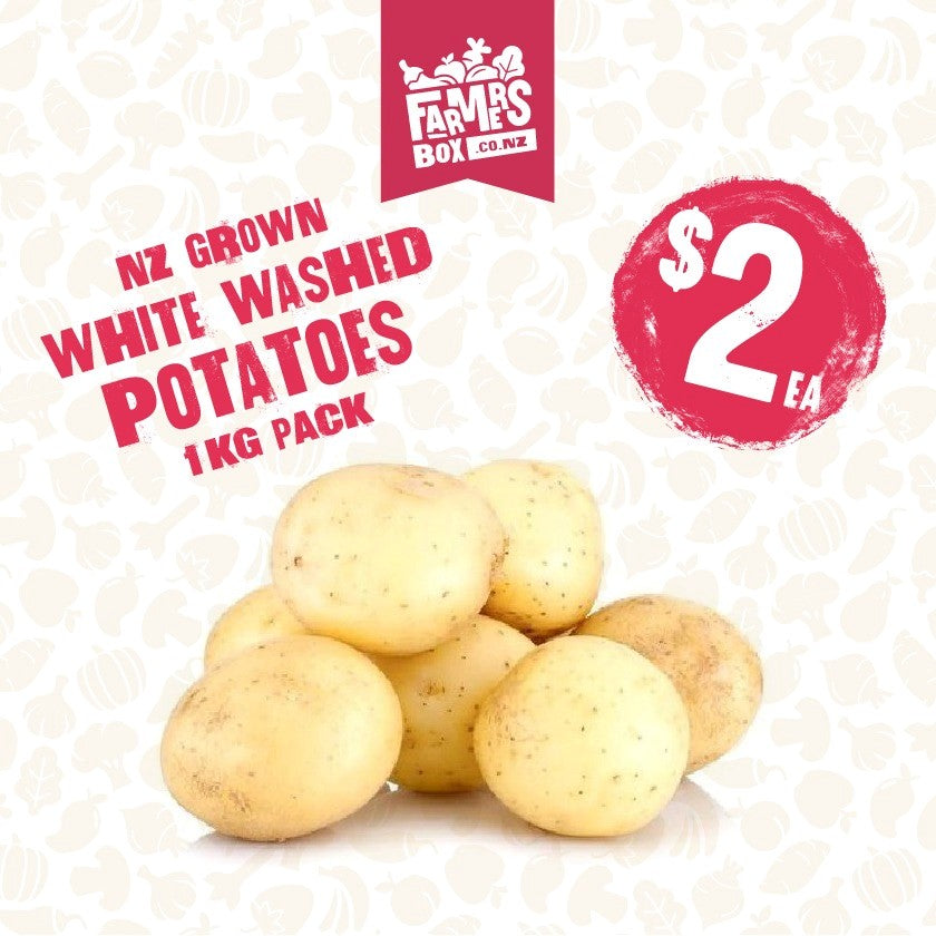 POTATOES WHITE WASHED 1KG  BAG