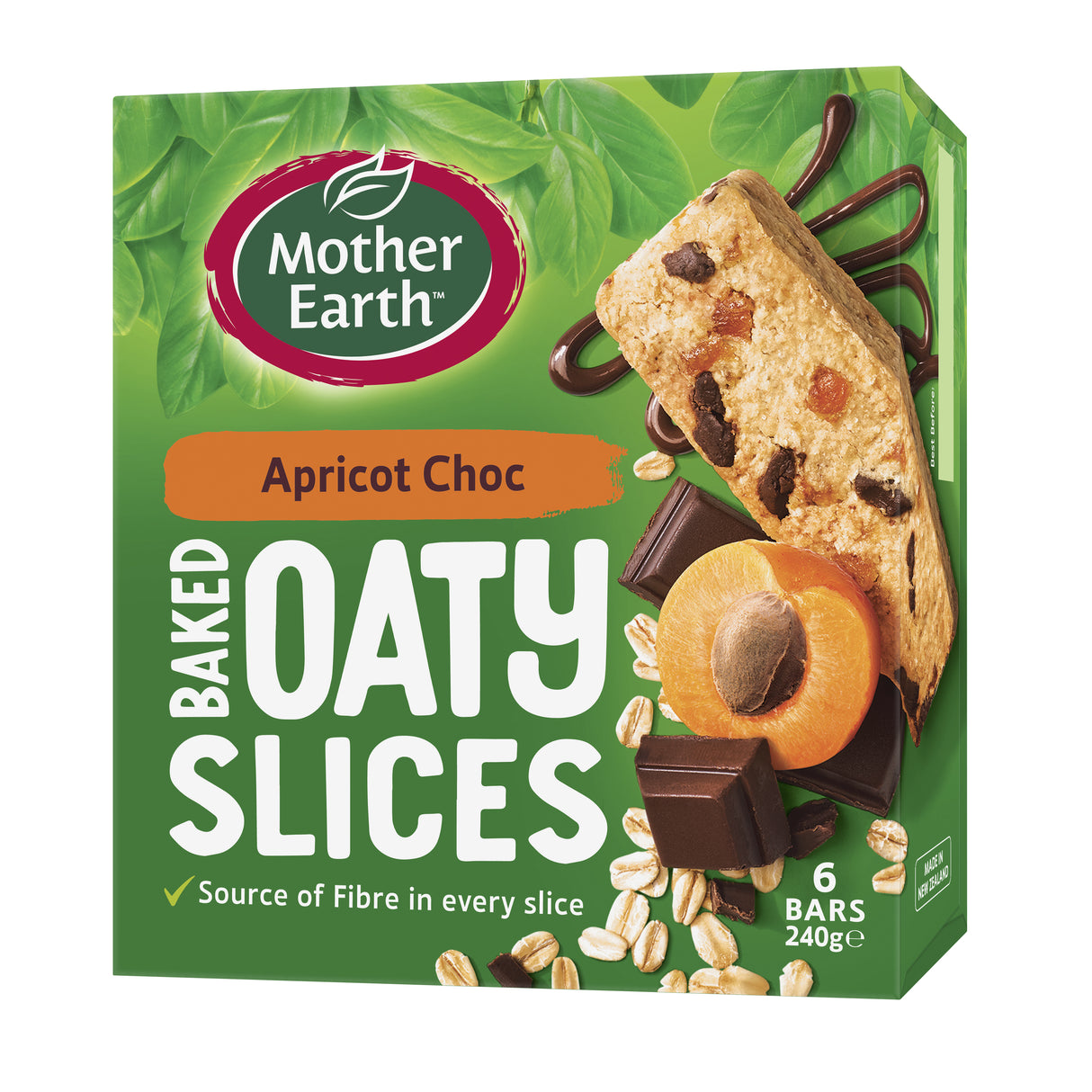 Mother Earth Apricot Choc Baked Oaty Slices 240g