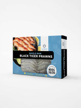 Frozen Whole Raw Black Tiger Prawns 26/30 800GMS