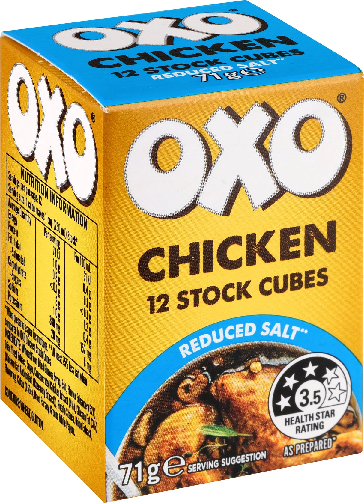 OXO CHICKEN  STOCK CUBES REDUCED SALT 12 PACK - Meat & Poultry -    Farmers Box.