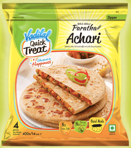 Vadilal Achari Paratha 400g - Frozen Breads -    Farmers Box.