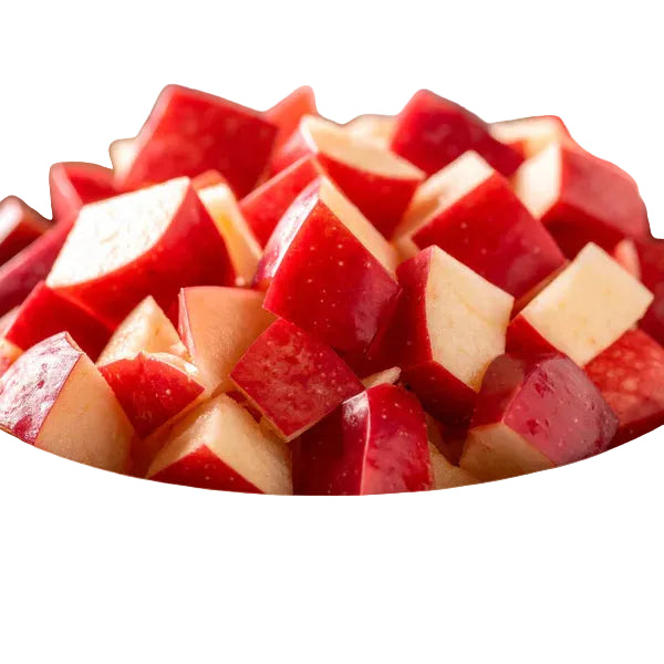 DICED APPLES RED 1KG{SKIN ON}