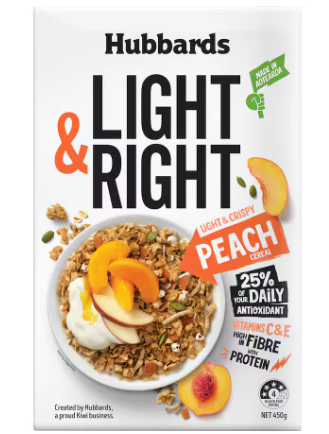 Hubbards Light & Right Peach Breakfast Cereal 450g