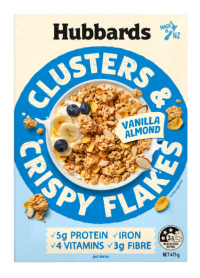 Hubbards Vanilla & Almond Clusters & Crispy Flakes 475g
