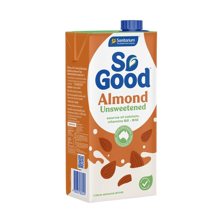 SO GOOD UNSWEETENED ALMOND MILK 1L - Dairy & Eggs -    Farmers Box.