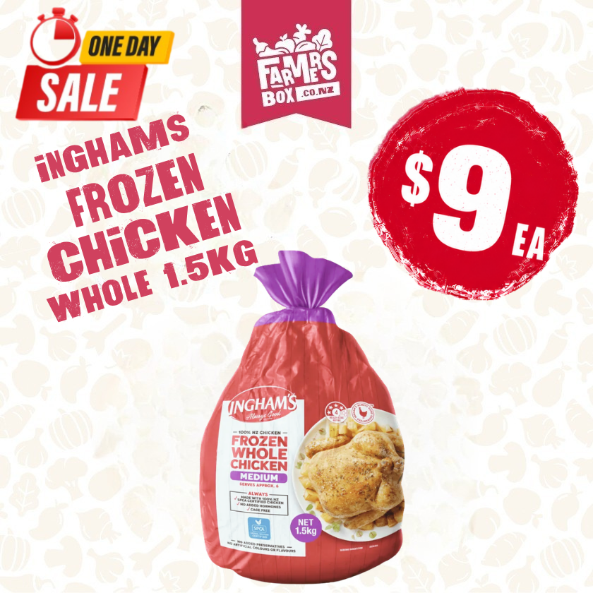 FROZEN CHICKEN WHOLE INGHAM 1.5KG PACK