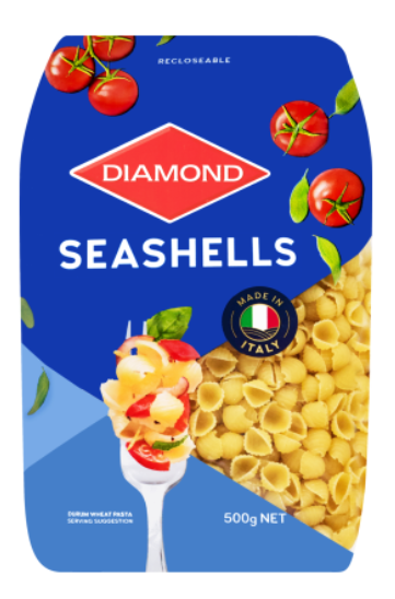DIAMOND PASTA SEASHELLS 500G