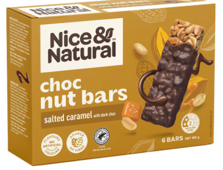 NICE NUT BAR SALTED CARAMEL 180G 6S