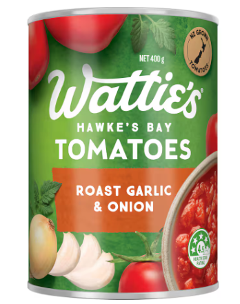 WATTIES TOMATOES RSTD GARLIC & ONION 400G