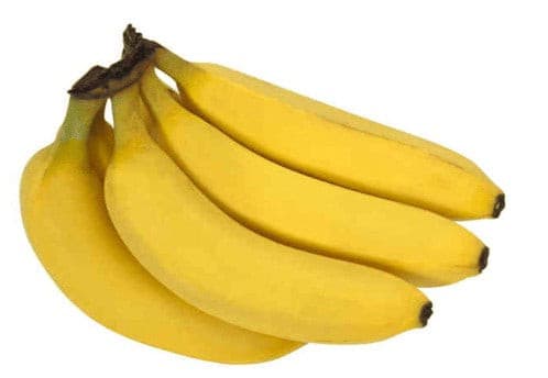 A bunch of ripe bananas with yellow skin and slightly brown speckles, representing a typical weight of 1kg.